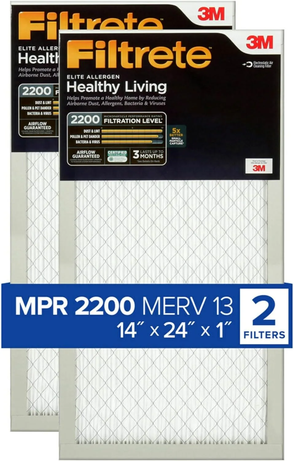 HVAC Air Filter filtrete MERV13 14x24x1 Amazon Main image