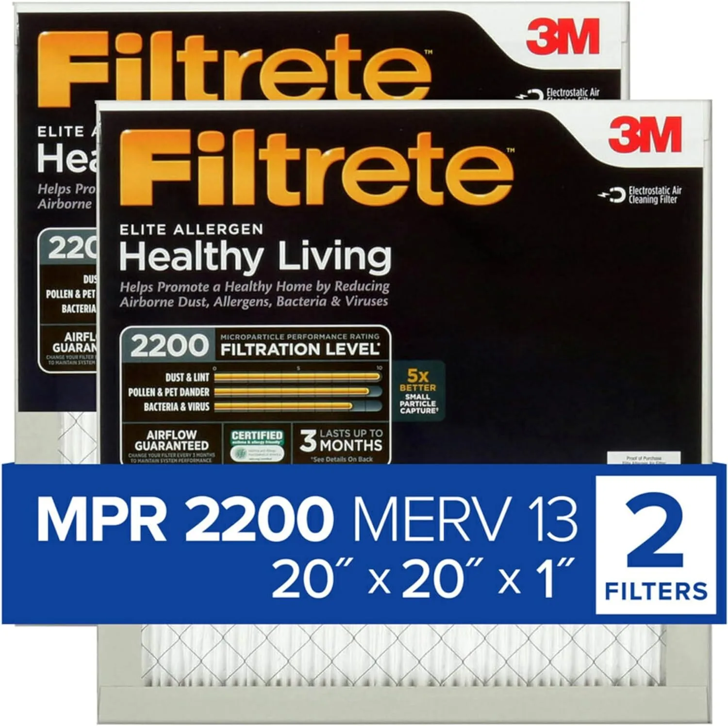 HVAC Air Filter filtrete MERV13 20x20x1 Amazon Main image