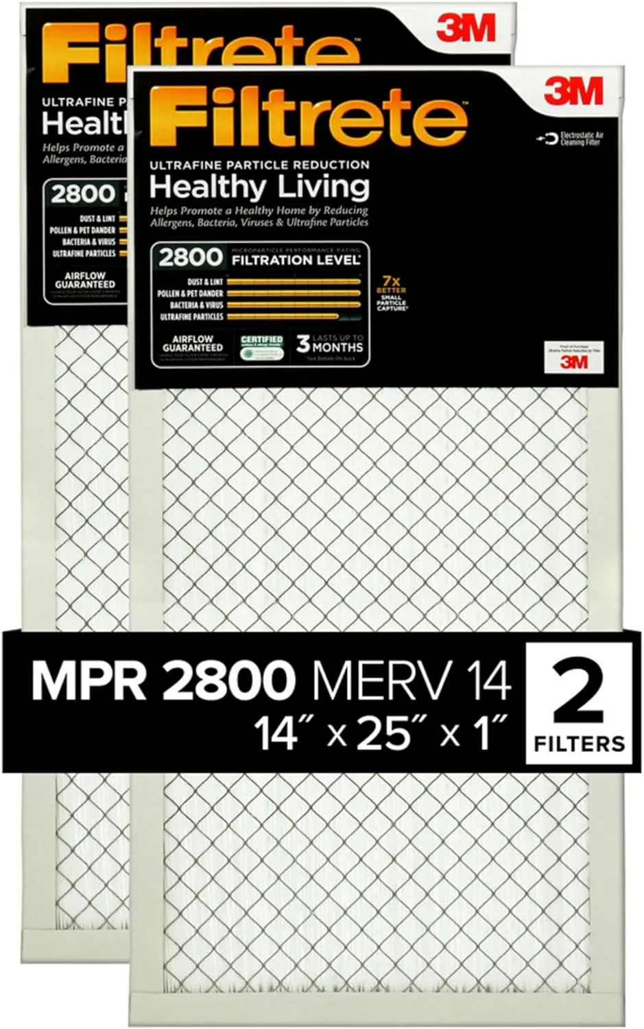 HVAC Air Filter filtrete MERV14 14x25x1 Amazon Main image