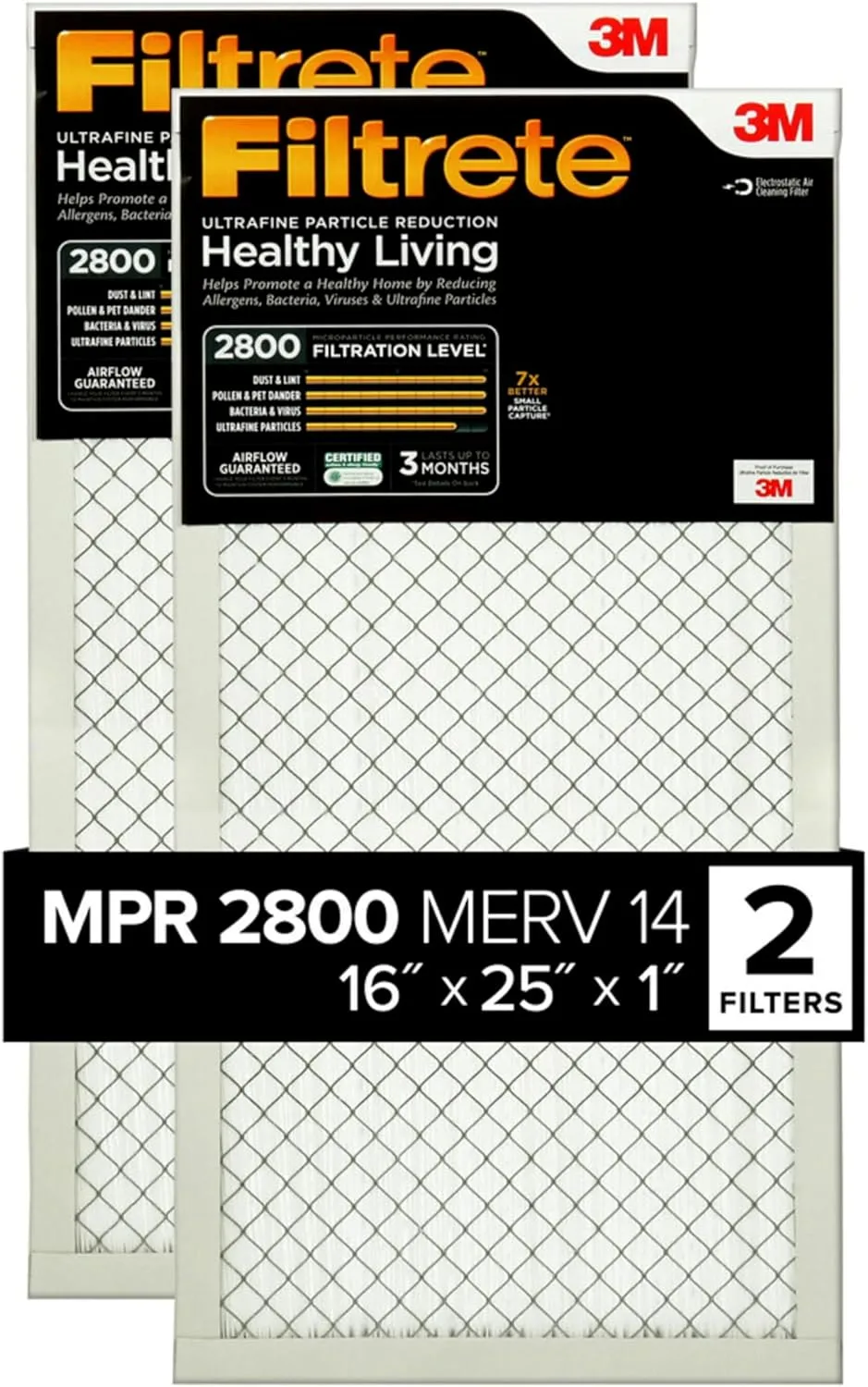 HVAC Air Filter filtrete MERV14 16x25x1 Amazon Main image