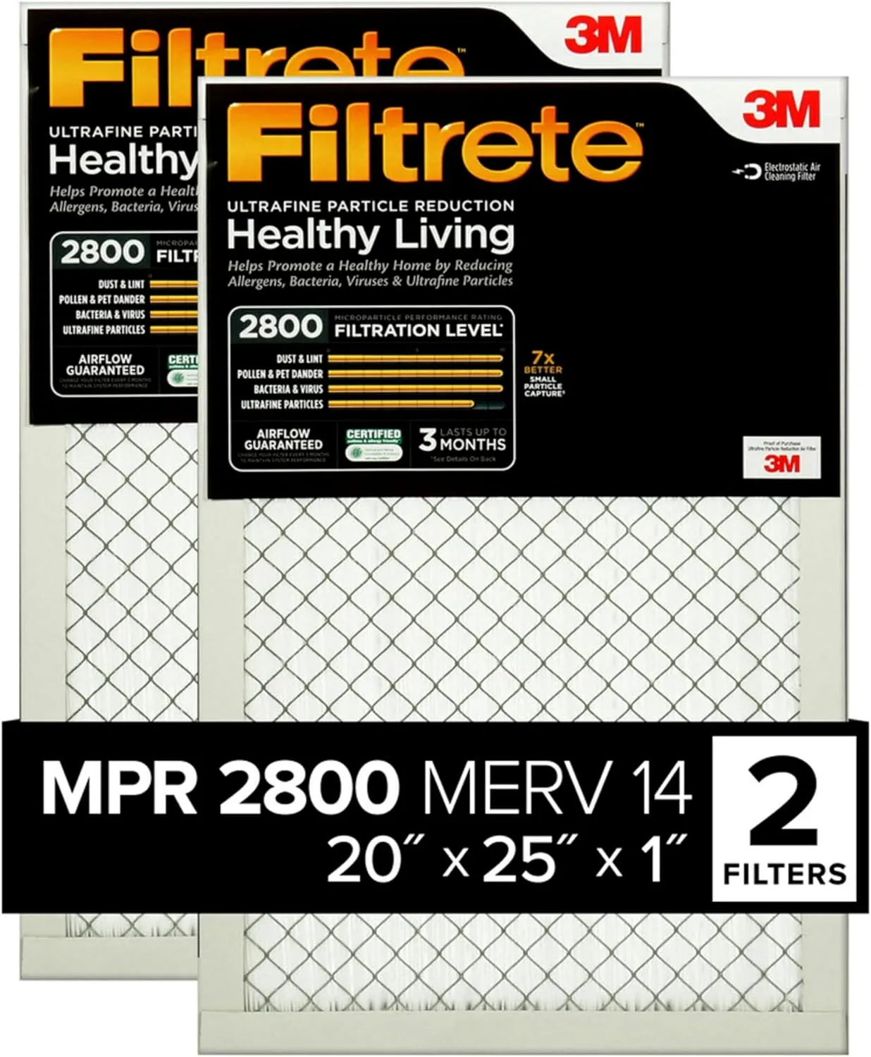 HVAC Air Filter filtrete MERV14 20x25x1 Amazon Main image
