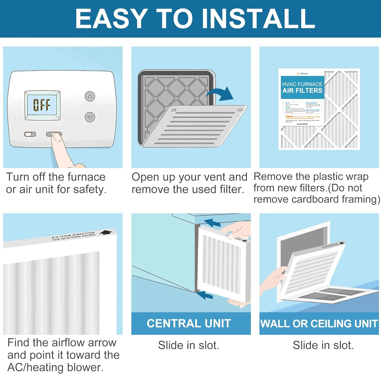 HVAC Air Filter LotFancy